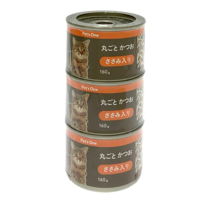 Pet’sOne キャットミール 丸ごとかつお ささみ入り 160g 3缶パック