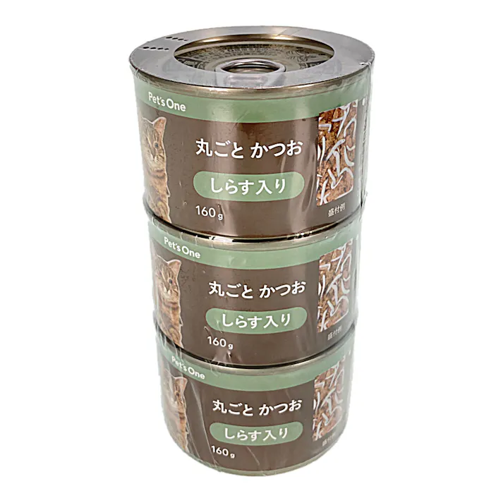 Pet’sOne キャットミール 丸ごとかつお しらす入り 160g 3缶パック