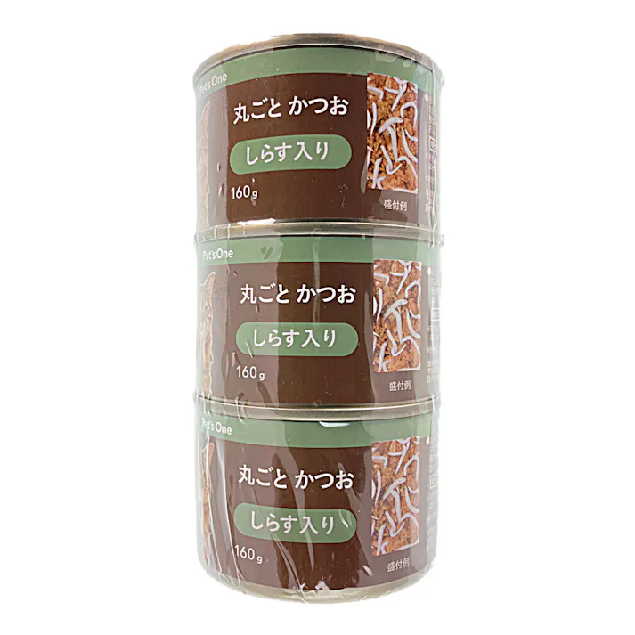 Pet’sOne キャットミール 丸ごとかつお しらす入り 160g 3缶パック