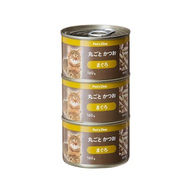 【にゃん祭り対象商品】Pet’sOne キャットミール 丸ごとかつお まぐろ入り 160g 3缶パック
