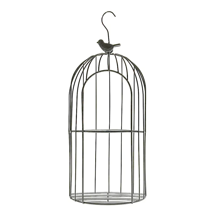 カインズ ワイヤー花台 鳥かごハーフ ブラウン