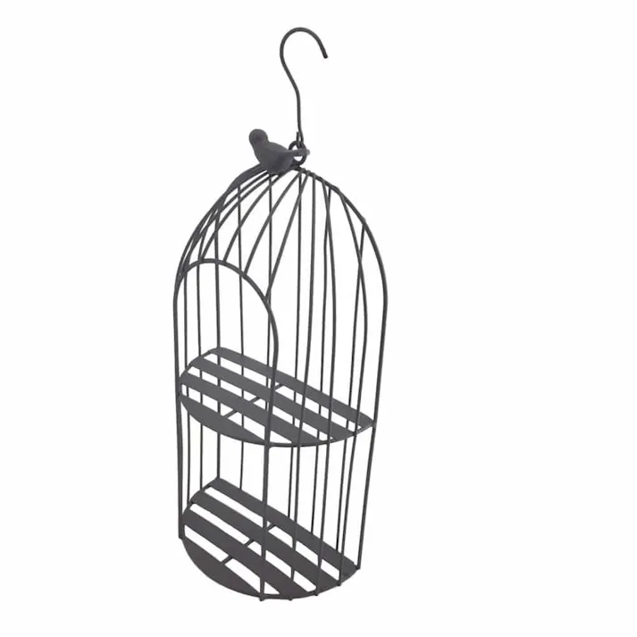 カインズ ワイヤー花台 鳥かごハーフ ブラウン