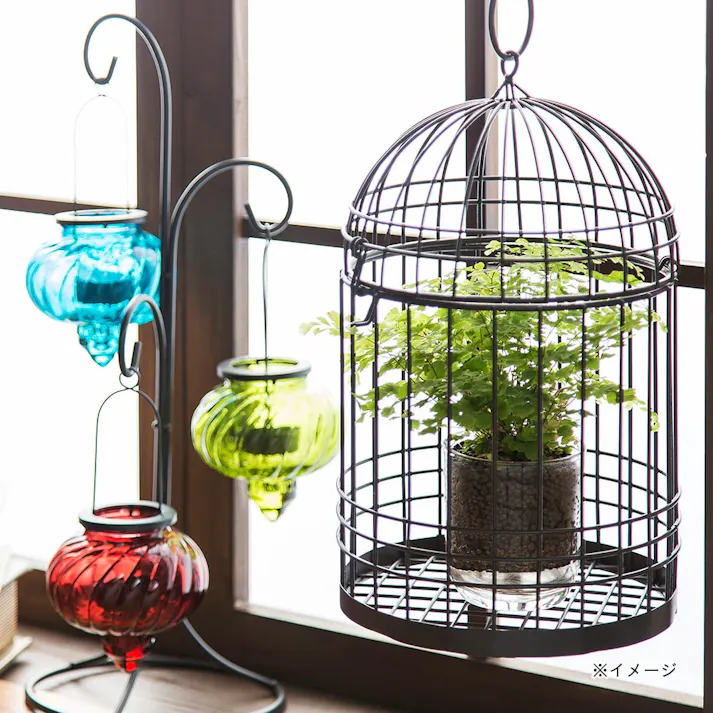 カインズ ワイヤー花台 鳥かご中 ブラウン