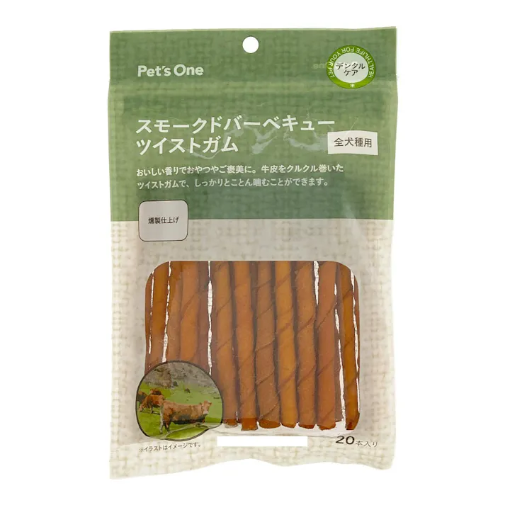 Pet’sOne スモークドバーベキュー ツイストガム 20本入り