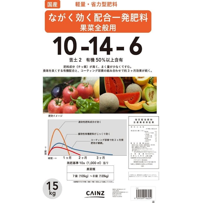 S：ながく効く配合一発肥料･果菜全般10-14-6
