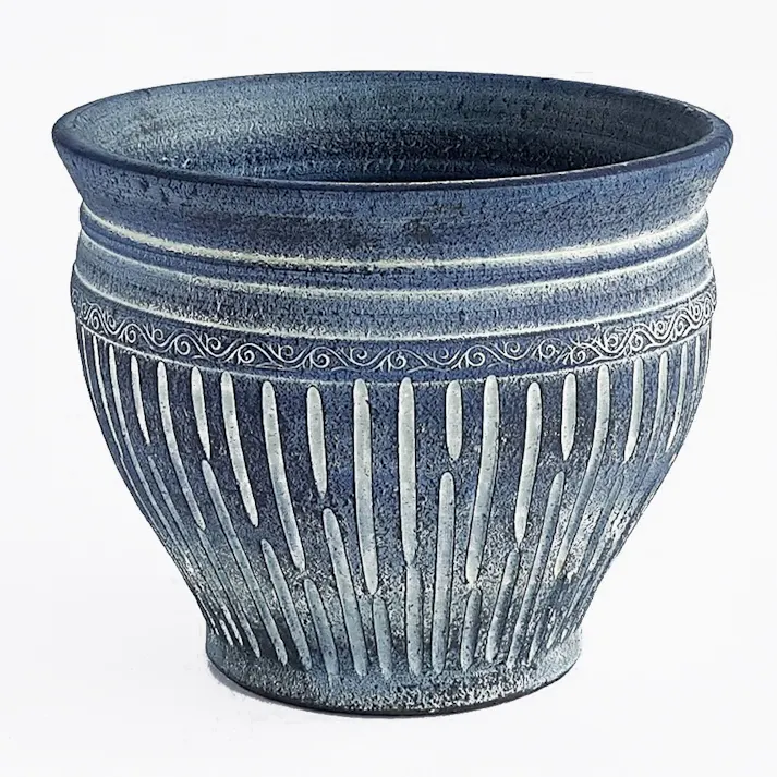 カインズ カラーテラコッタ普通鉢 30cm ライトブルー