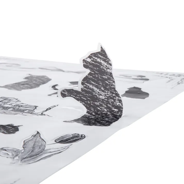 ウォールステッカー ブラックキャット 35×50cm