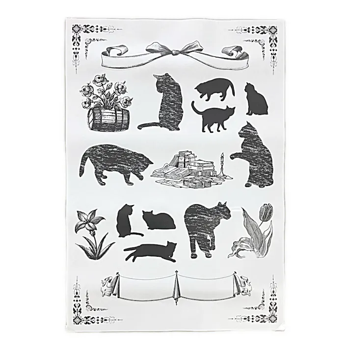 ウォールステッカー ブラックキャット 35×50cm