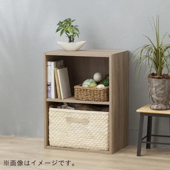 カラーボックス 可動棚収納ボックス 2段 ナチュラルエルム S1