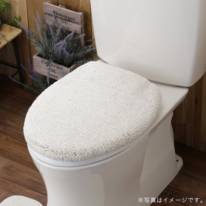 トイレフタカバー OU型 アイボリー無地(販売終了)