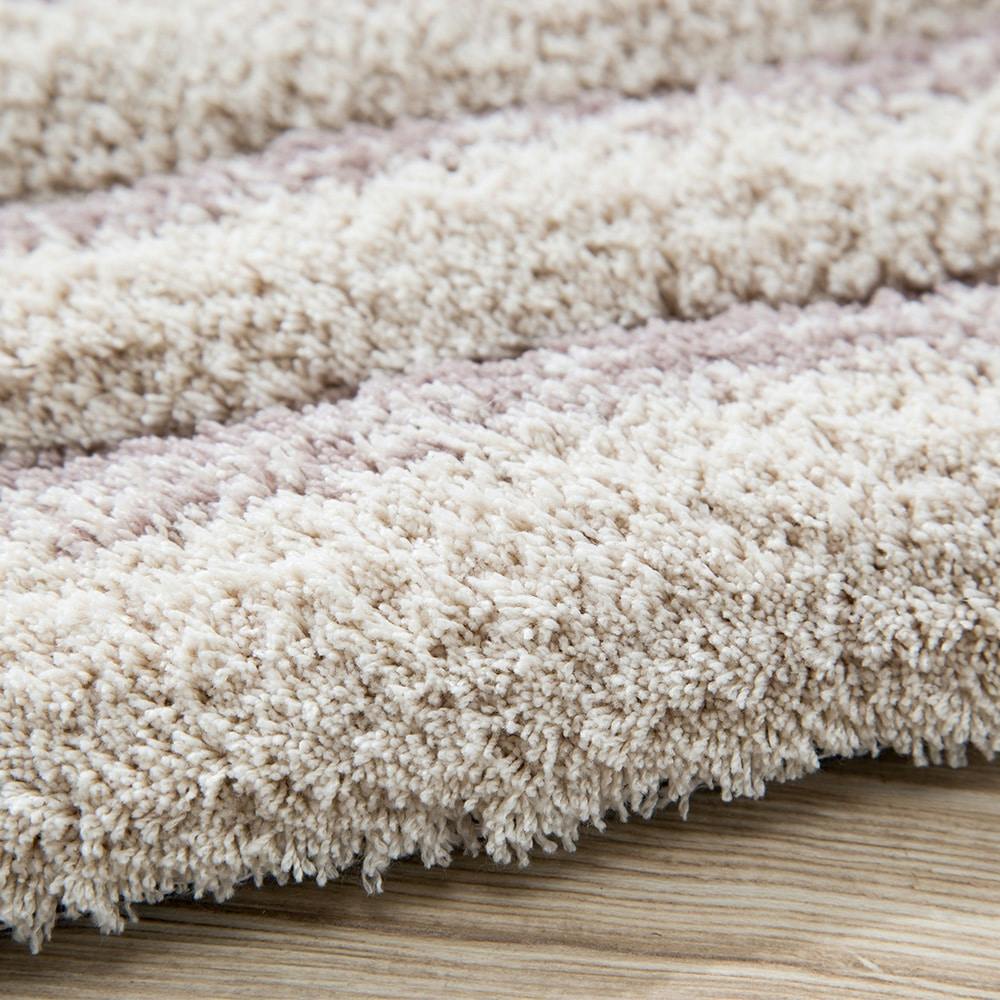 シャギーラグ パウダーボーダー アイボリー 190×240cm | ラグ