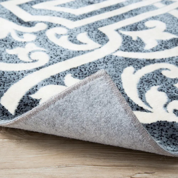 ウィルトンラグ シファー ブラック/アイボリー 185×185cm