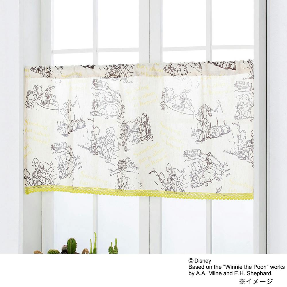 *マニー*カフェカーテン マニー デイジー カフェカーテン グリーン － フレンチ