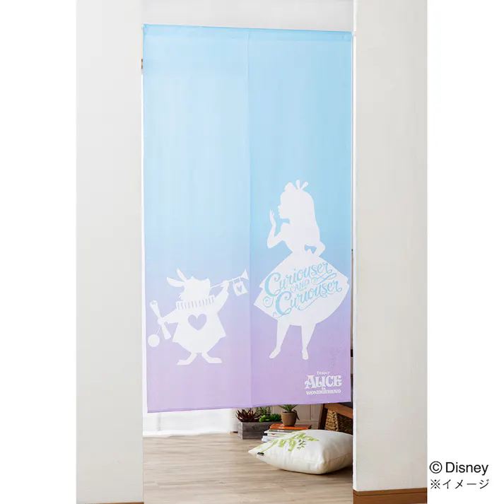 ディズニー のれん 不思議の国のアリス 85×150cm 洗濯OK