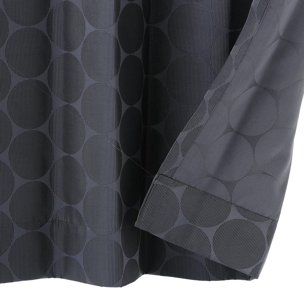 遮光性カーテン サークル ブラック 150×230cm 2枚組