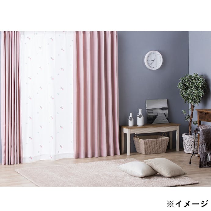 遮光性カーテン ストリーム ピンク 150×230cm 2枚組