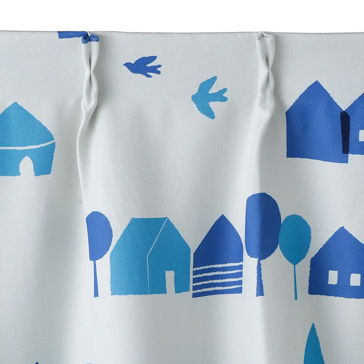 遮光性カーテン ハウス ブルー 200×230cm 1枚入