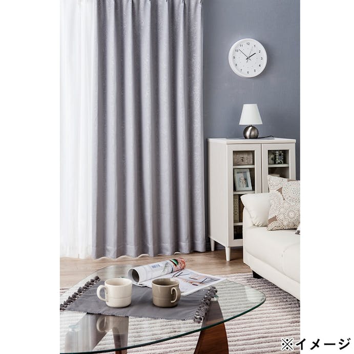 遮光性カーテン バロック グレー 100×135cm 2枚組(販売終了)