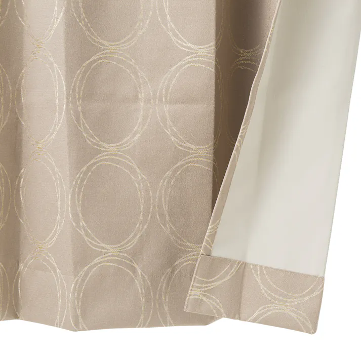 遮音遮熱遮光カーテン まどか ベージュ 100×135cm 2枚組
