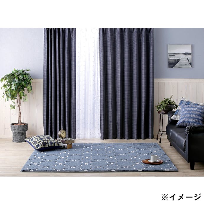 遮光性カーテン ハウンドトゥース グレー 100×135cm 2枚組(販売終了)