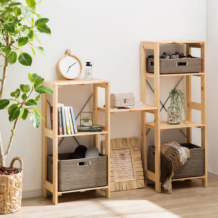 木製ラック45 4段 ナチュラル C6