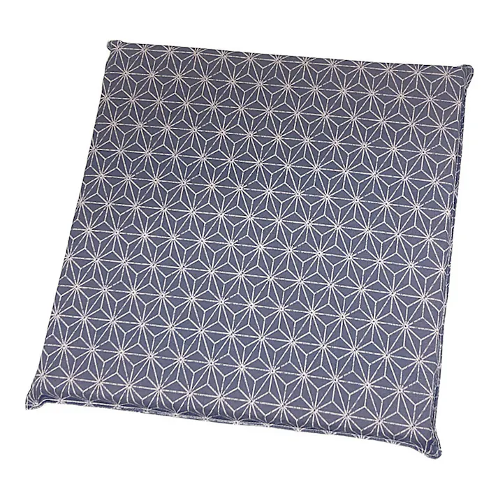 固綿シートクッション 麻の葉 ネイビー 45×45cm