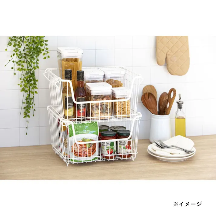 積み重ねできるバスケット L