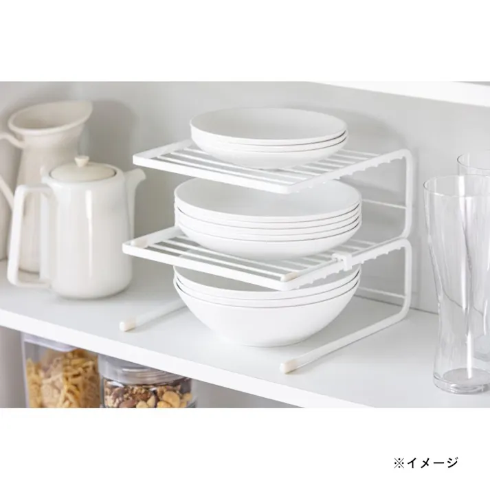 キッチンラック フライパン&皿ラック 2段