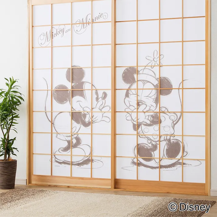 カインズ ディズニー 障子紙 ミッキー&ミニー 幅92×長さ184cm