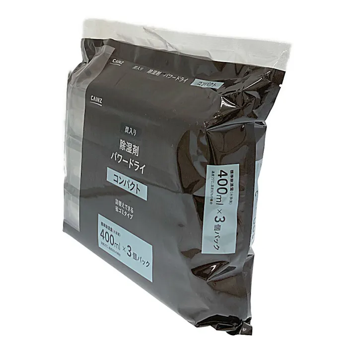 炭入り除湿剤 パワードライ コンパクト 本体 400ml×3個