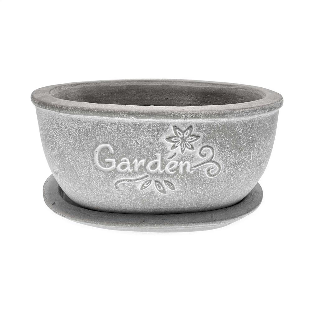 カインズ カクタス オーバルポット グレー