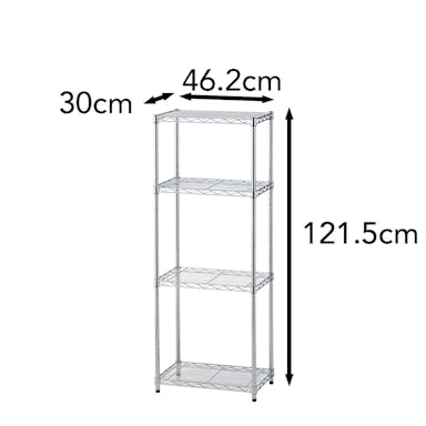 インテリアシェルフ 幅46 4段 ポール径19mm M2