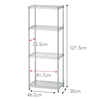 インテリアシェルフ 幅46 4段 ポール径19mm M2