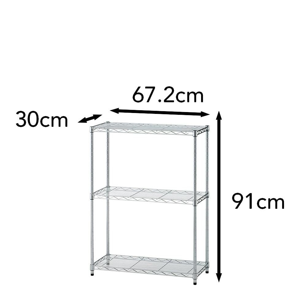 送料無料】インテリアシェルフ 幅67 3段 ポール径19mm M4 メタル製ラック・スチールラック ホームセンター通販【カインズ】