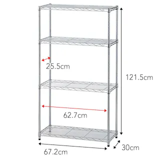 インテリアシェルフ 幅67 4段 ポール径19mm M5
