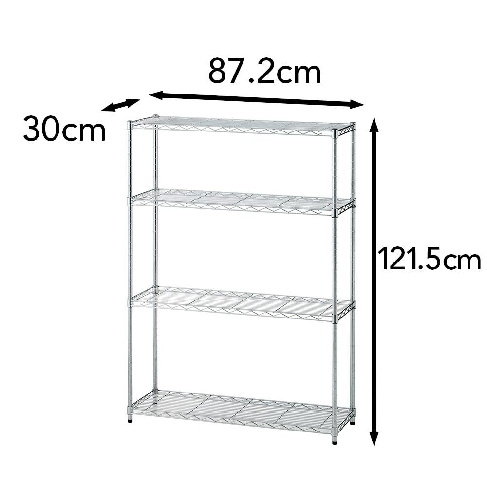 インテリアシェルフ 幅87 4段 ポール径19mm M8