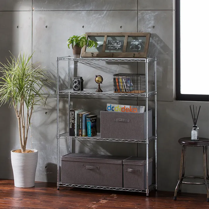 インテリアシェルフ 幅87 4段 ポール径19mm M8