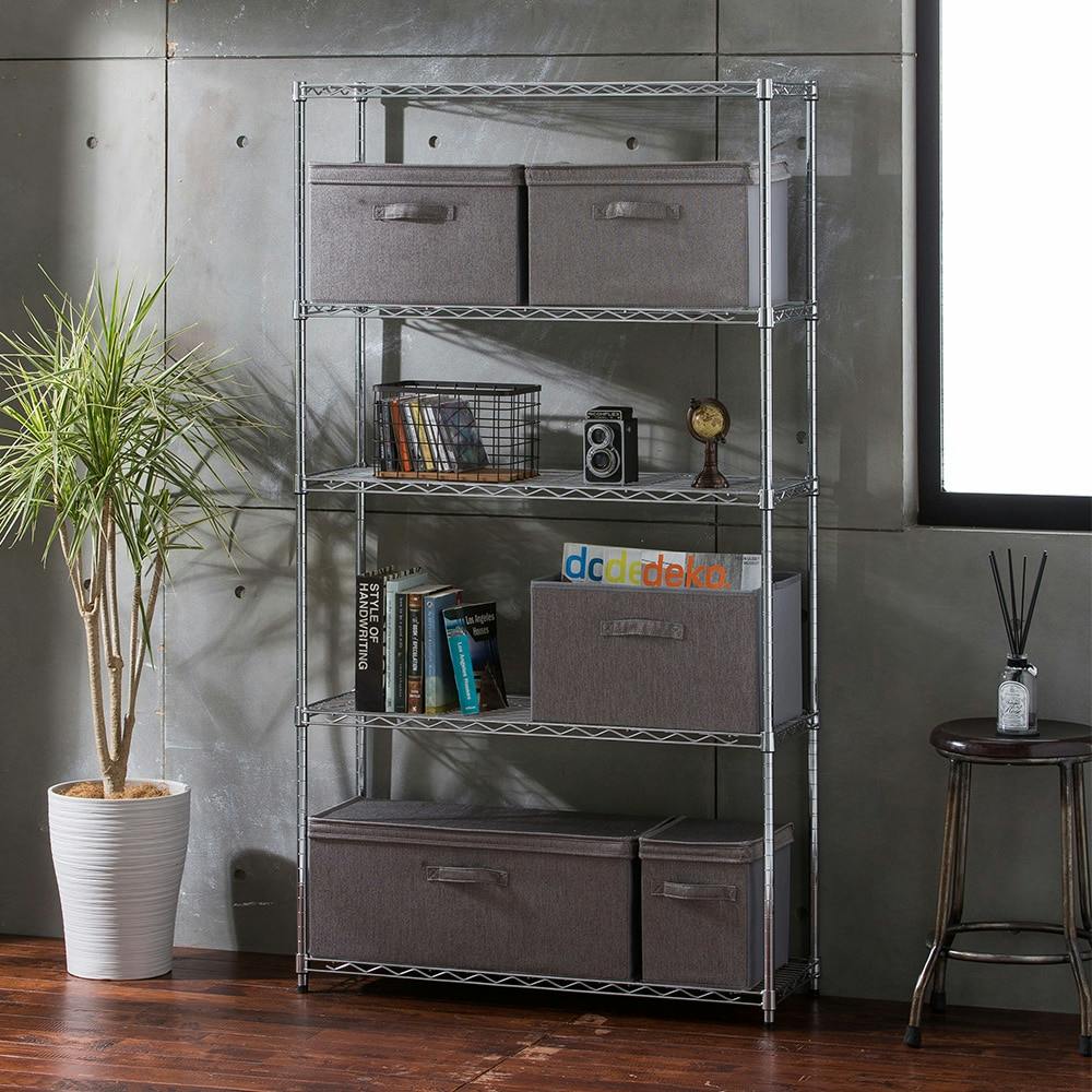 インテリアシェルフ 幅87 5段 ポール径19mm M9 | スチールラック