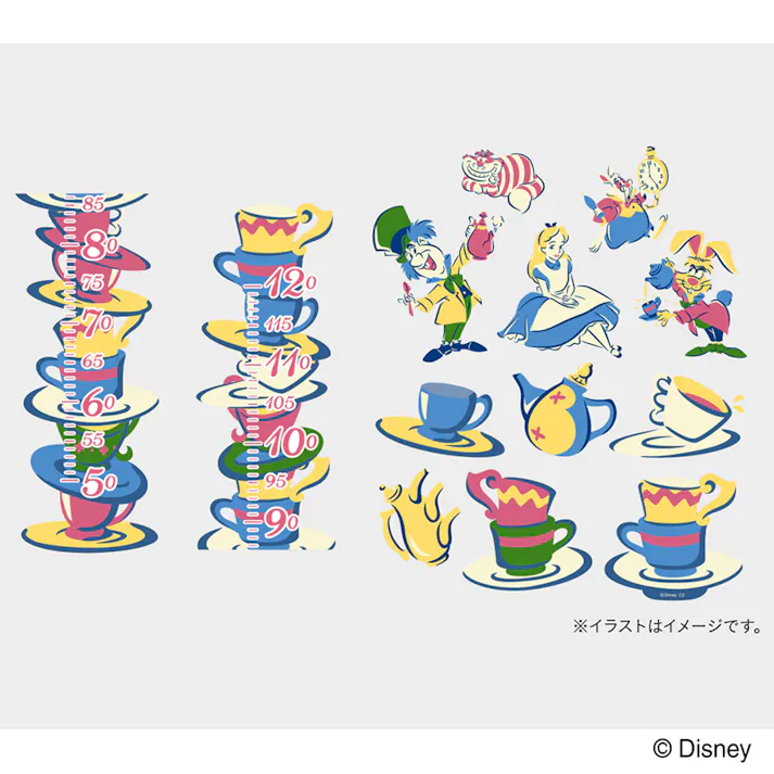 身長計ステッカー 不思議の国のアリス