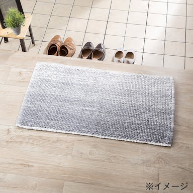 インド綿マット グリース グレー/アイボリー 50×80cm(販売終了)