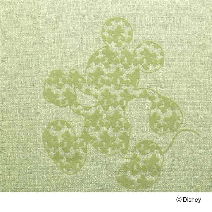 ディズニー カーテン ミッキーマウス グリーン 100×135cm 2枚組 洗濯OK 形状記憶 遮光99.40% 裏地付き タッセル付き【別送品】