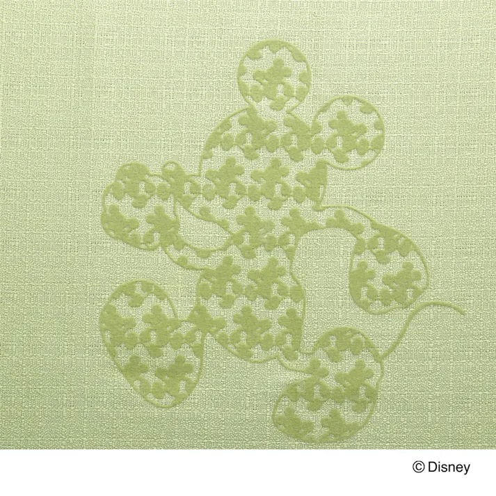 ディズニー カーテン ミッキーマウス グリーン 100×230cm 2枚組 洗濯OK 形状記憶 遮光99.40% 裏地付き タッセル付き【別送品】