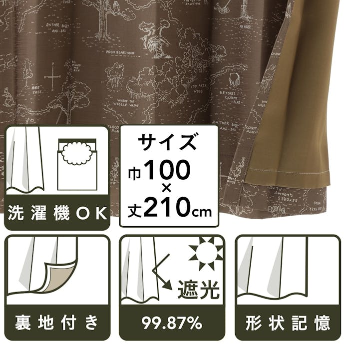カーテン くまのプーさん 100×210cm(販売終了)
