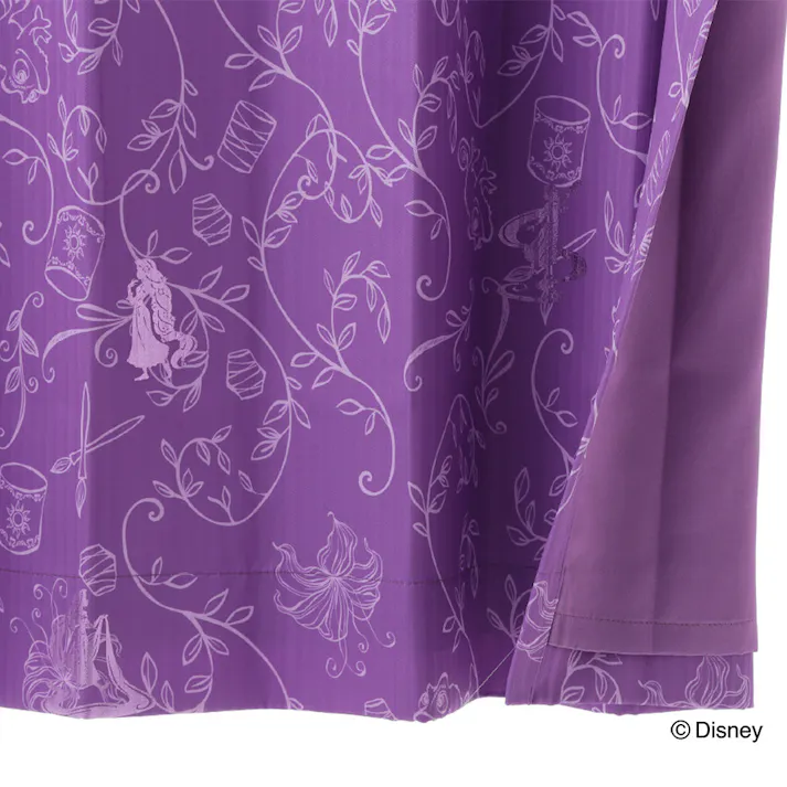 ディズニー カーテン ラプンツェル 100×135cm 2枚組 洗濯OK 形状記憶 遮光99.93% 裏地付き タッセル付き【別送品】