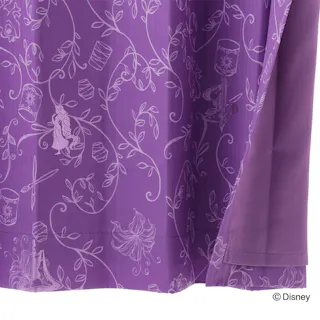 ディズニー カーテン ラプンツェル 100×200cm 2枚組 洗濯OK 形状記憶 遮光99.93% 裏地付き タッセル付き【別送品】