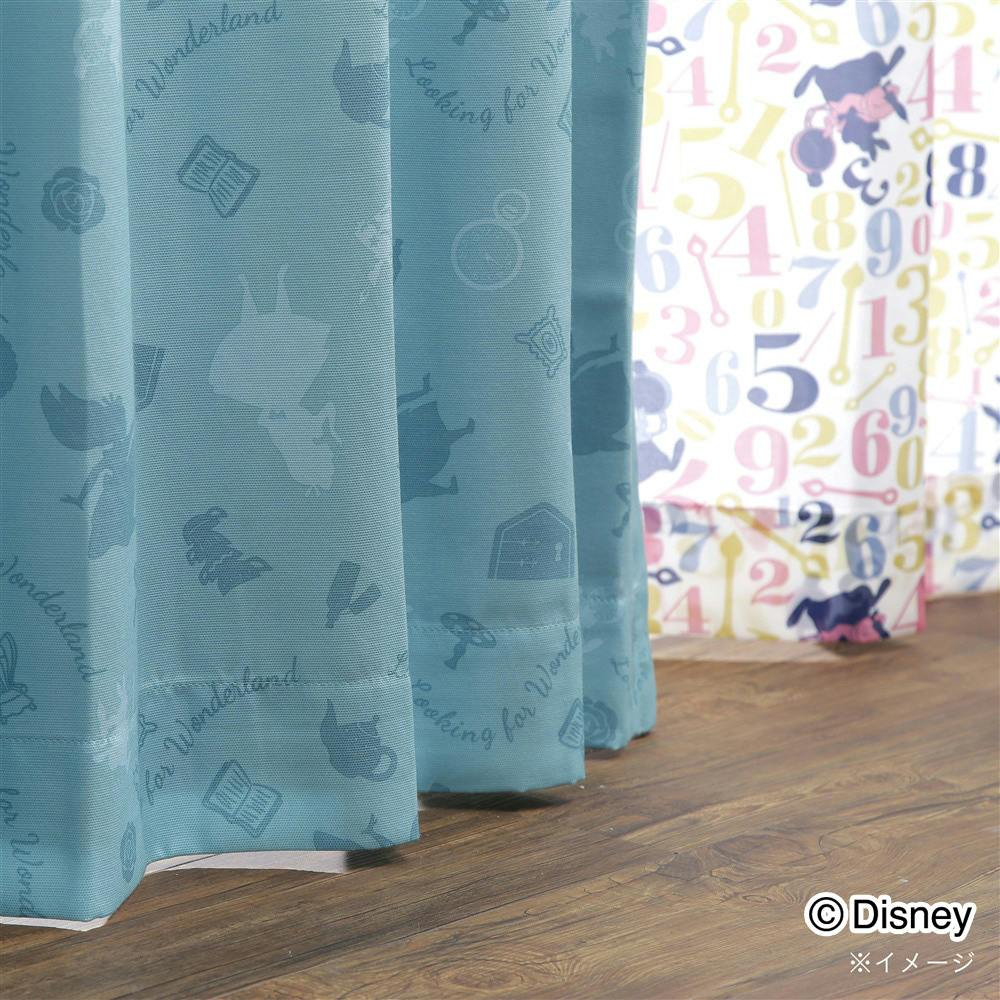 ディズニー カーテン 不思議の国のアリス 100×178cm 2枚組 洗濯OK 形状 