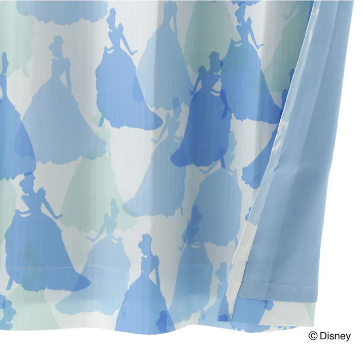 ディズニー カーテン シンデレラ 100×230cm 2枚組 洗濯OK 形状記憶 遮光99.67% 裏地付き タッセル付き【別送品】