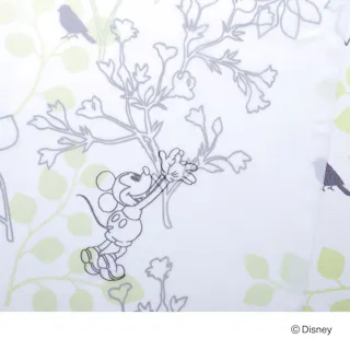 ディズニー レースカーテン ミッキーマウス グリーン 100×175cm 2枚組 洗濯OK UVカット92.6% ミラー加工【別送品】