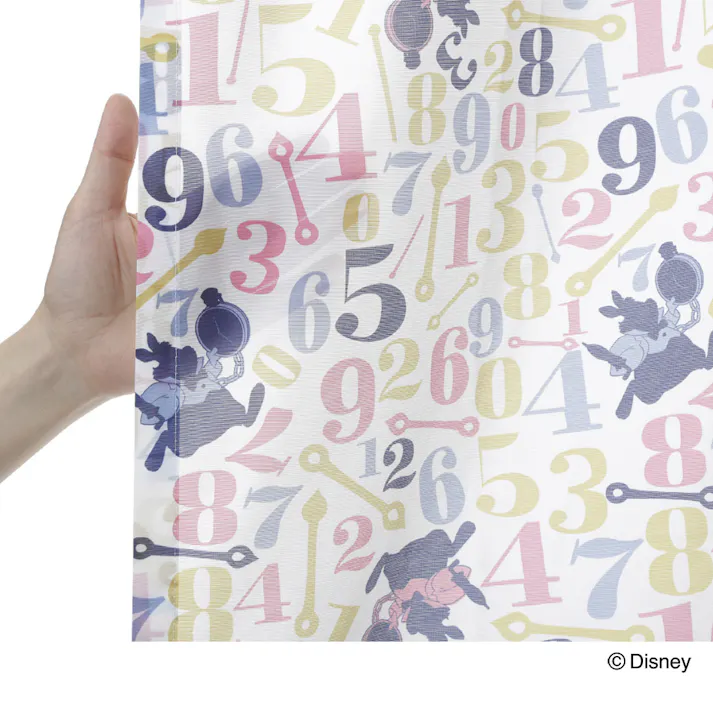ディズニー レースカーテン 不思議の国のアリス 100×208cm 2枚組 洗濯OK【別送品】