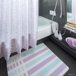 防カビプリント風呂マット ボーダーグラデーション